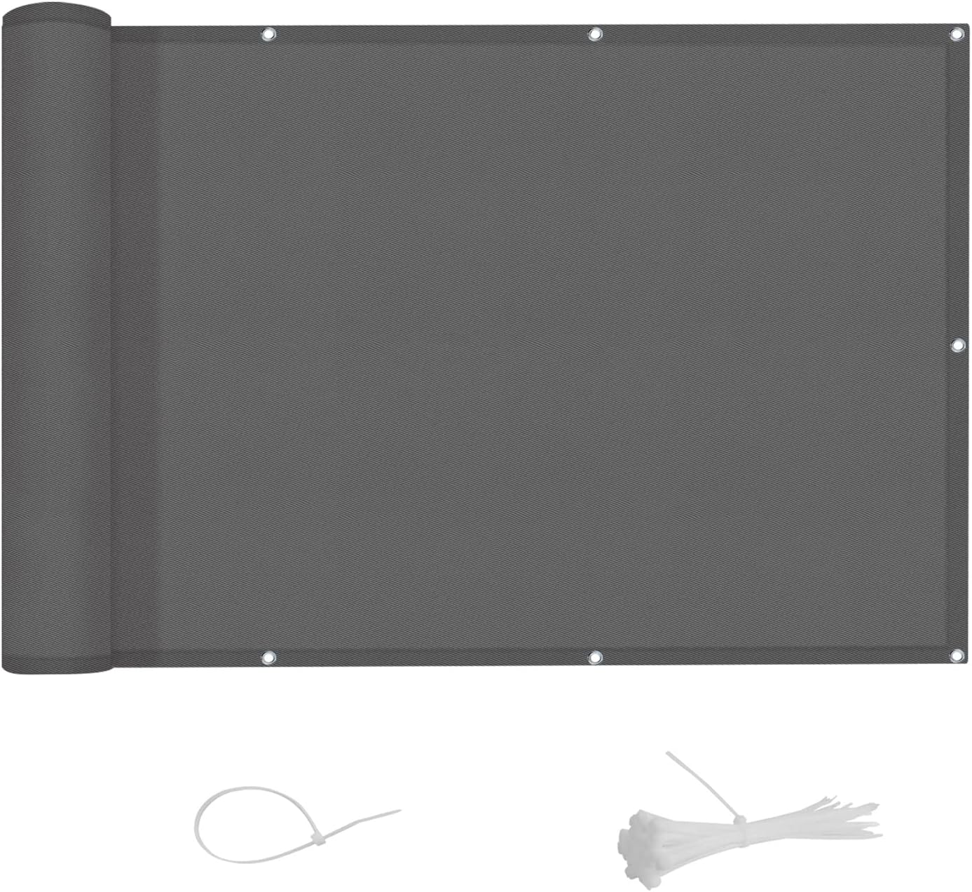 Osłona balkonowa SHADE 90x300 cm Szara osłona prywatności 100% poliester (160 g/m²) Ochrona UV Nieprzezroczysta