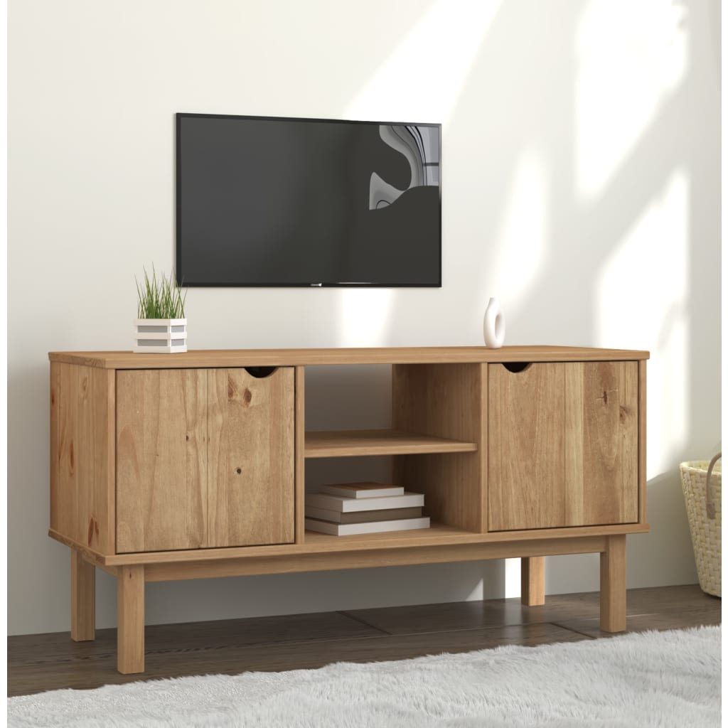 Stojak na telewizor VidaXL 113,5x43x57 cm z drewna sosnowego