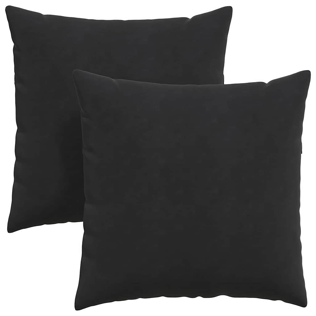 2x Poduszka na Sofę 80x80 cm Sztruksowa z Wypełnieniem Czarna do Salonu