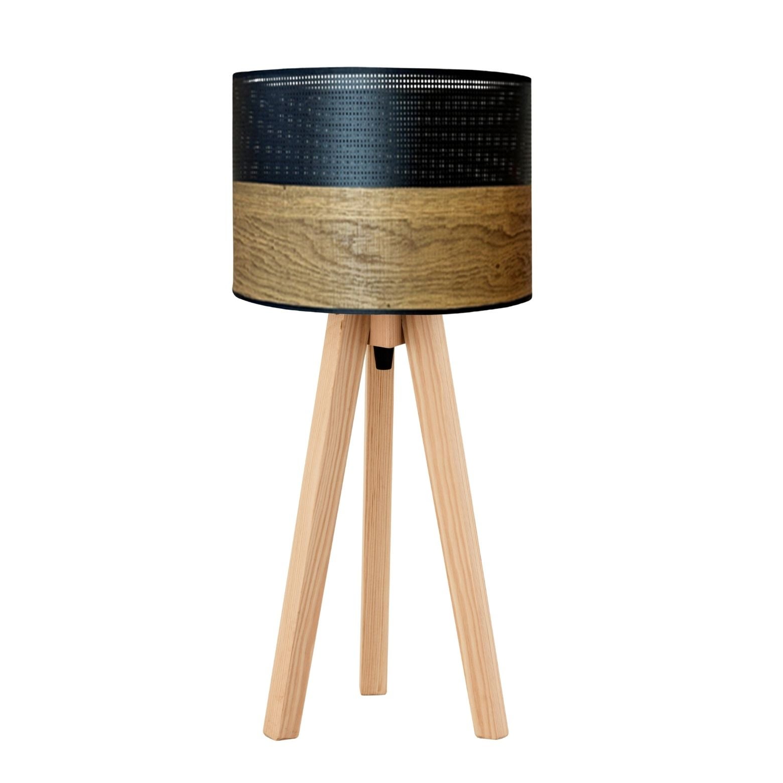 Lampka nocna na biurko lampa biurkowa LED z abażurem walec 17 cm ARBORIS
