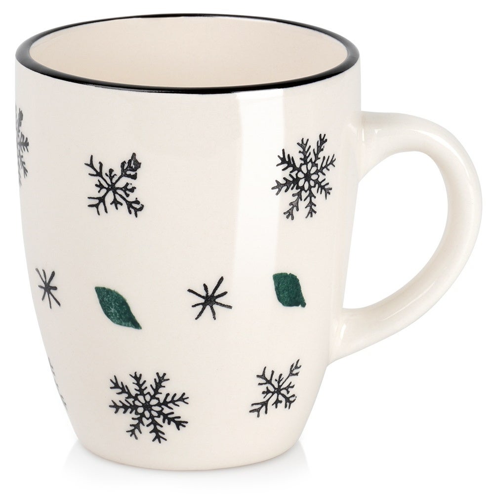 Kubek ceramiczny płatki śniegu 350 ml