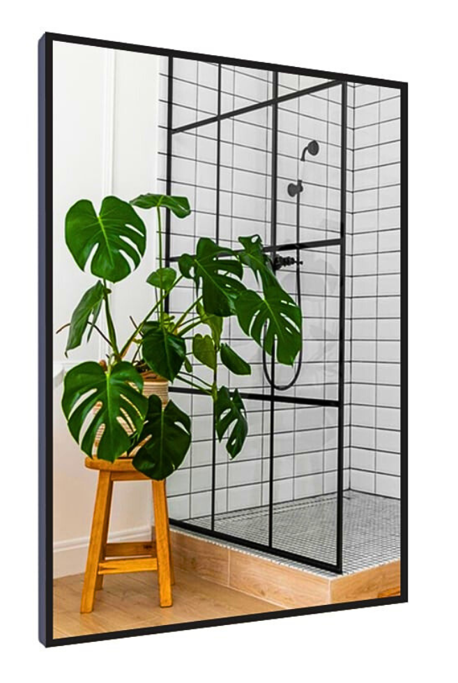 Lustro 60x90 w Czarnej Ramie Aluminiowej Mat Loft Bez Oświetlenia Loftowe