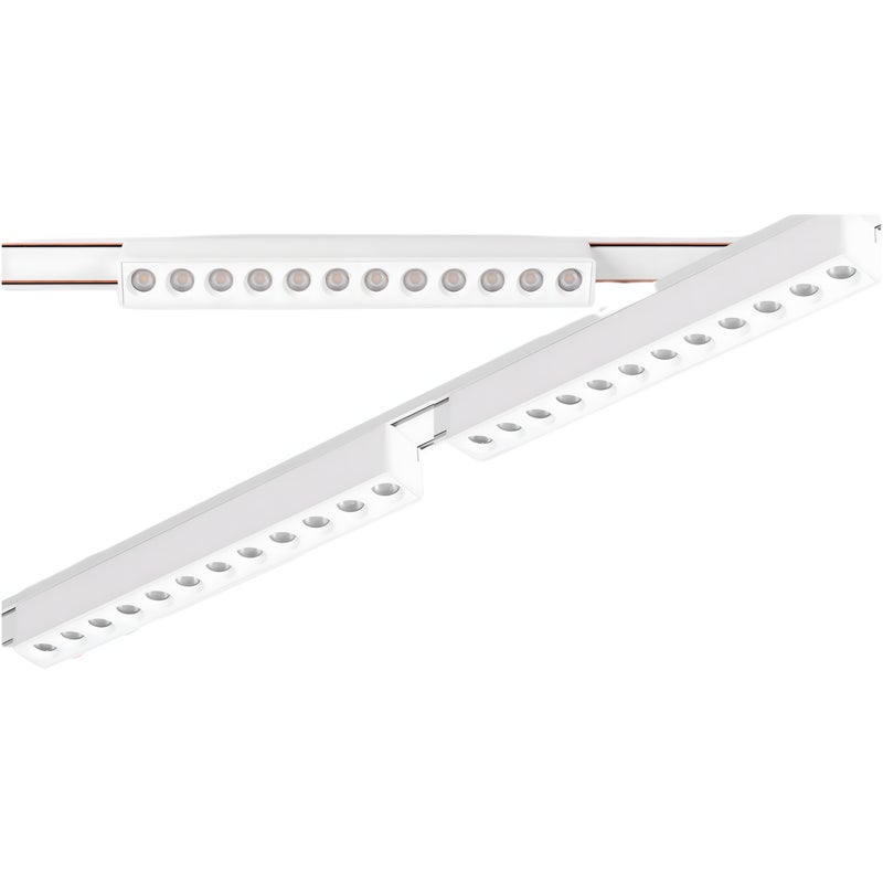 Zestaw oświetlenia szynowego LED Biały RUCHOMY system magnetyczny szyna 1m + 2 lampy LED NEUTRALNA barwa 4000K LEDHOFF