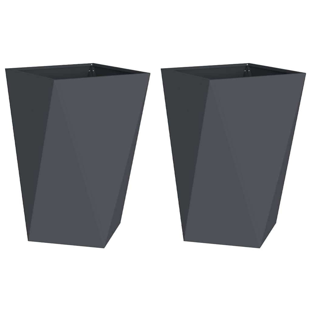 Donica 2 szt. Antracyt 50 x 50 x 75 cm Stal
