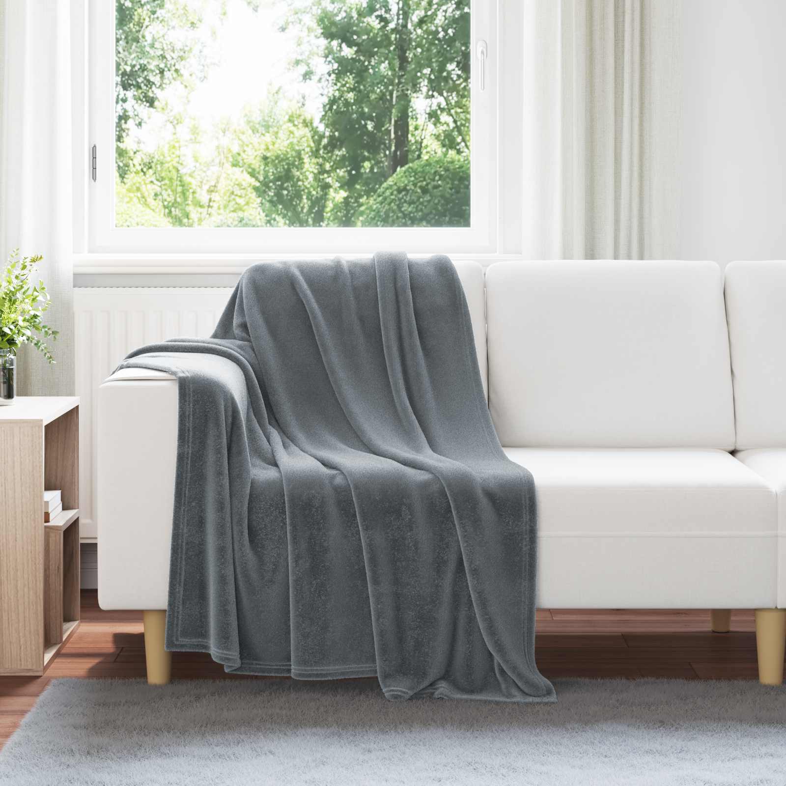 Koce narzutowe 6 pcs Ciemnoszary 130 x 150 cm Polar vidaXL