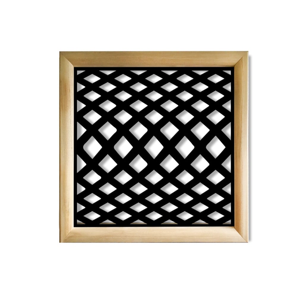 SEVILLE - Kwadratowe moduły dekoracyjne z drewna i PCV - Rozmiar 98x98 cm - Grubość 64 mm - Kolor wewnętrzny CZARNY