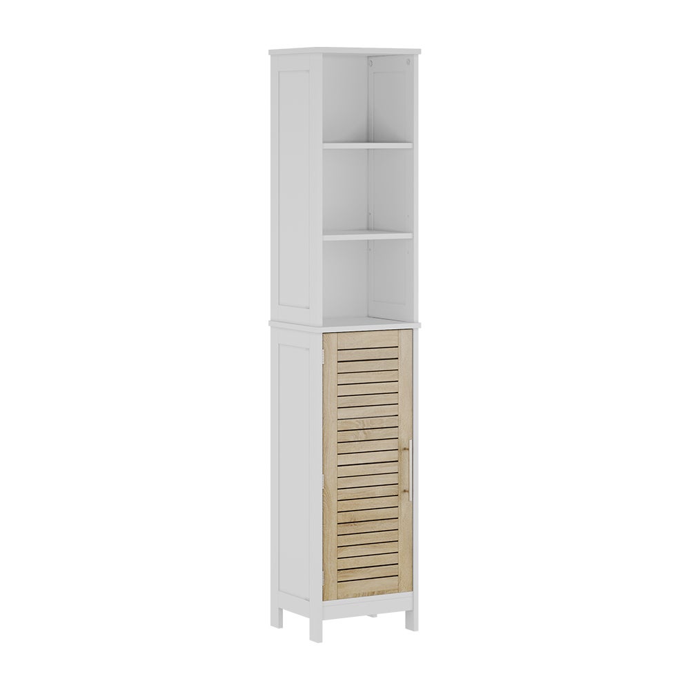 Vicco Szafka łazienkowa Looma, Biały/dąb, 35 x 173 cm z 6 przegrodami