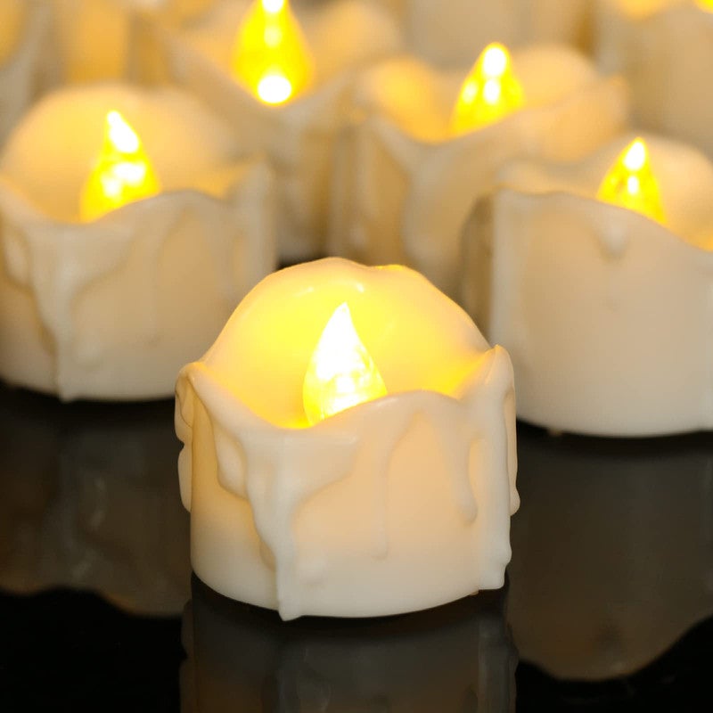 Świeczka typu tealight, opakowanie 12 świec LED bez płomienia na baterie, dekoracyjna świeczka na Boże Narodzenie, dekoracja wnętrz dla domu