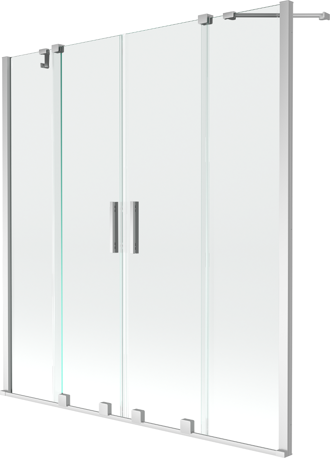 Mexen Velar Duo parawan nawannowy 2-skrzydłowy rozsuwany 150 x 150 cm, transparent, chrom - 896-150-000-02-01