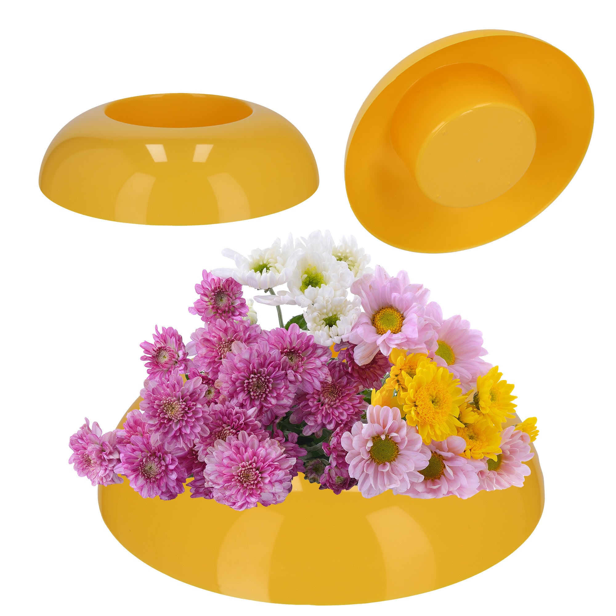 DONICZKA OSŁONKA DO KOMPOZYCJI KOMPOZYCJE STROIK BAZA IKEBANA ŻÓŁTA 9,5cm
