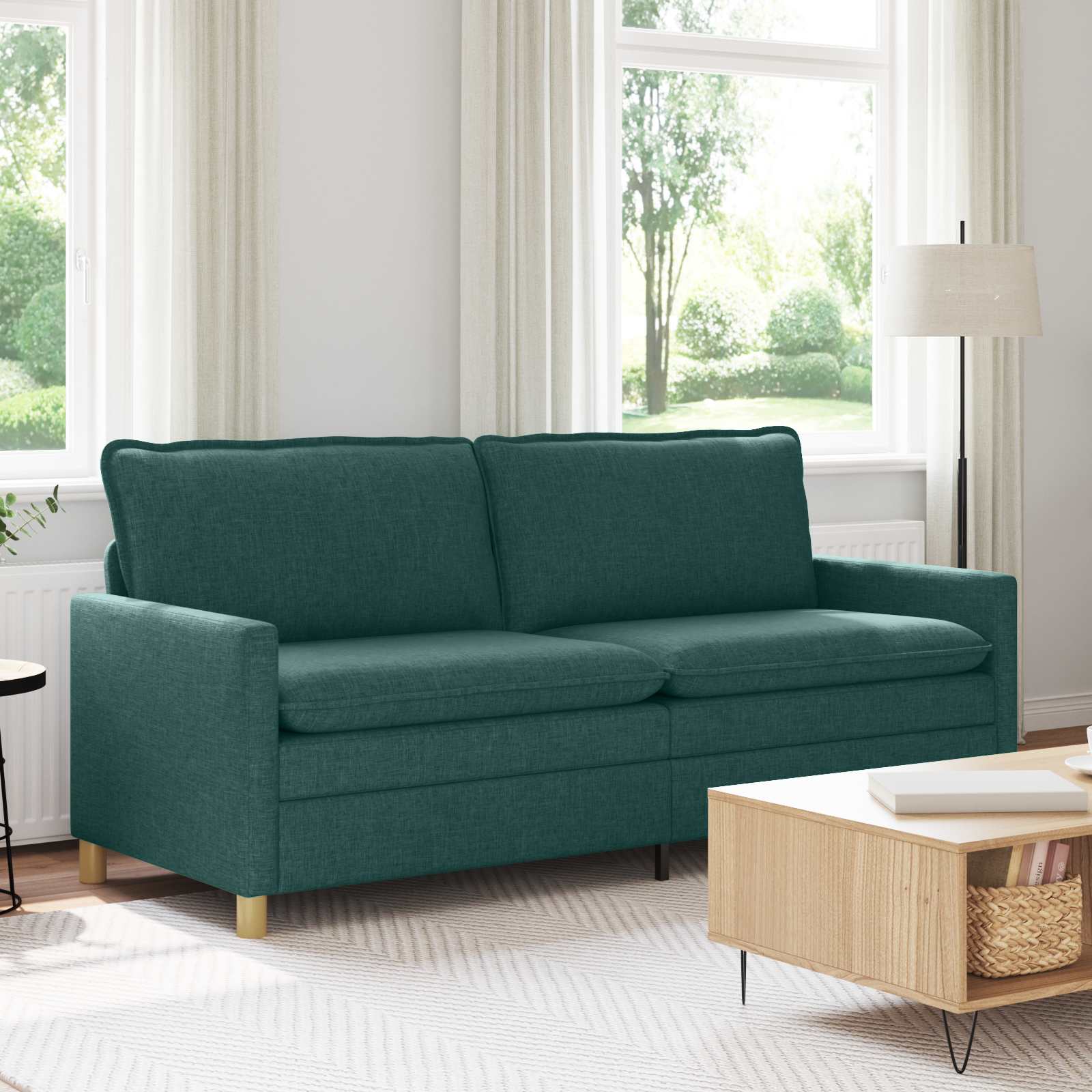 Sofa Ciemnozielony 196 x 81 x 87,5 cm tkanina vidaXL