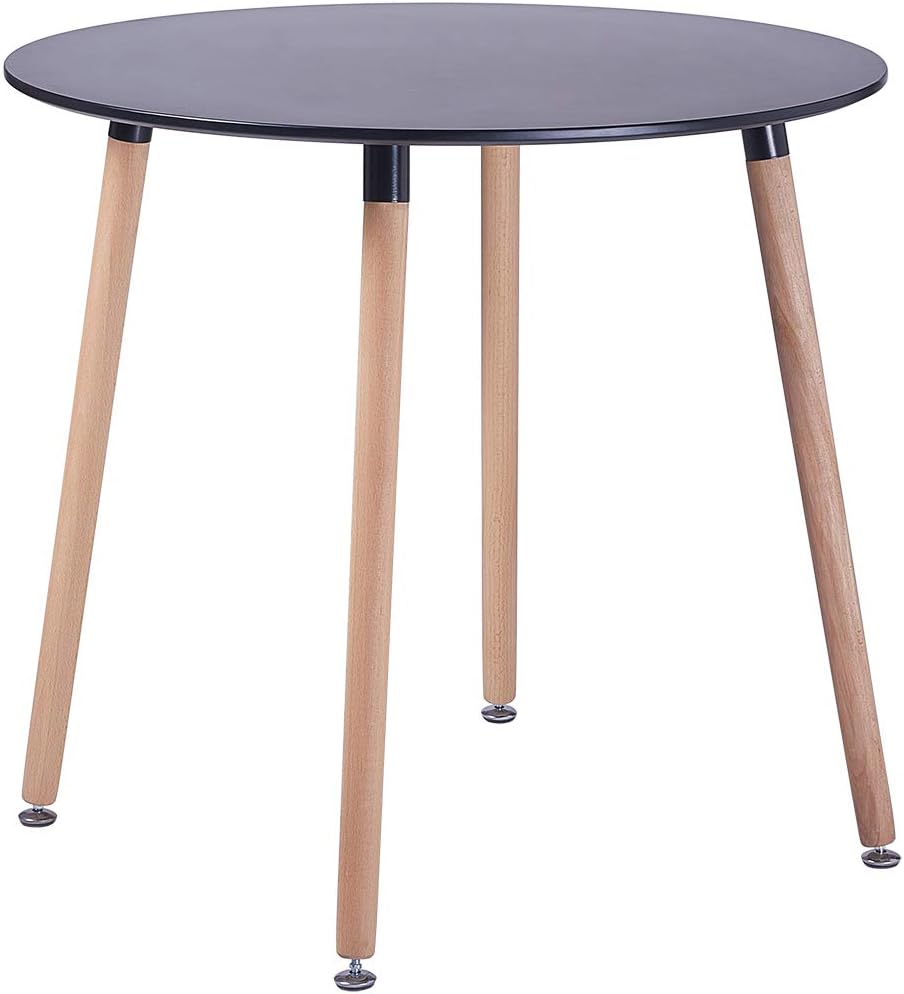Okrągły stół do jadalni o średnicy 31,5" (80 cm), małe stoły kuchenne dla oszczędzania miejsca, płyta MDF, wysokość 29 cali (74 cm) (2-4
