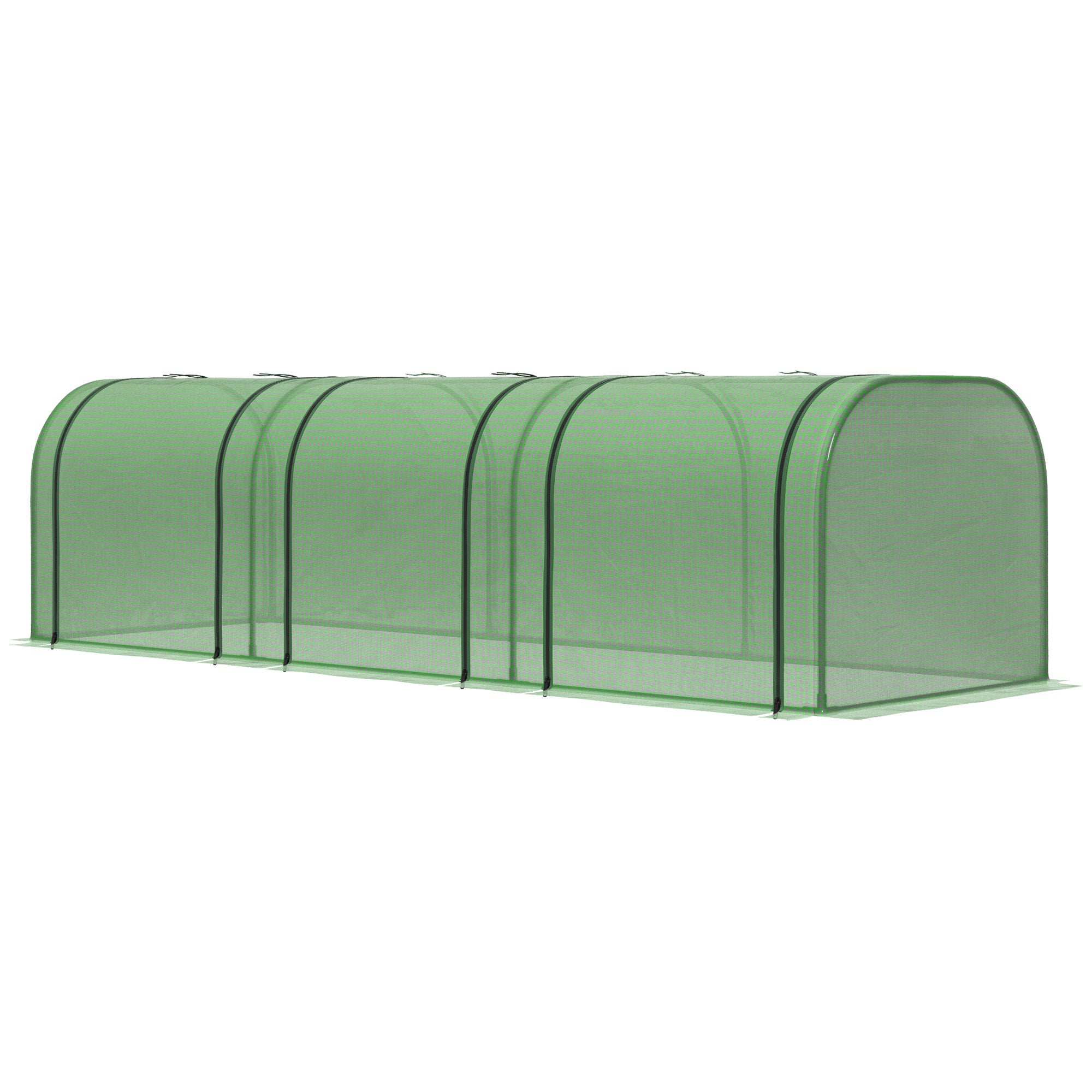 Mini szklarnia 295 x 100 x 80 cm do uprawy roślin, tunelowa, konstrukcja stalowo-plastikowa, zielona