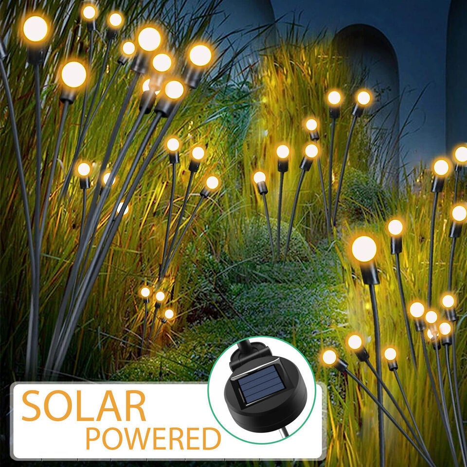 Lampy solarne do użytku na zewnątrz (opakowanie 2 szt., 16diod LED), lampy solarne do ogrodu, lampy świetlikowe do dekoracji tarasu, ciepłe światło