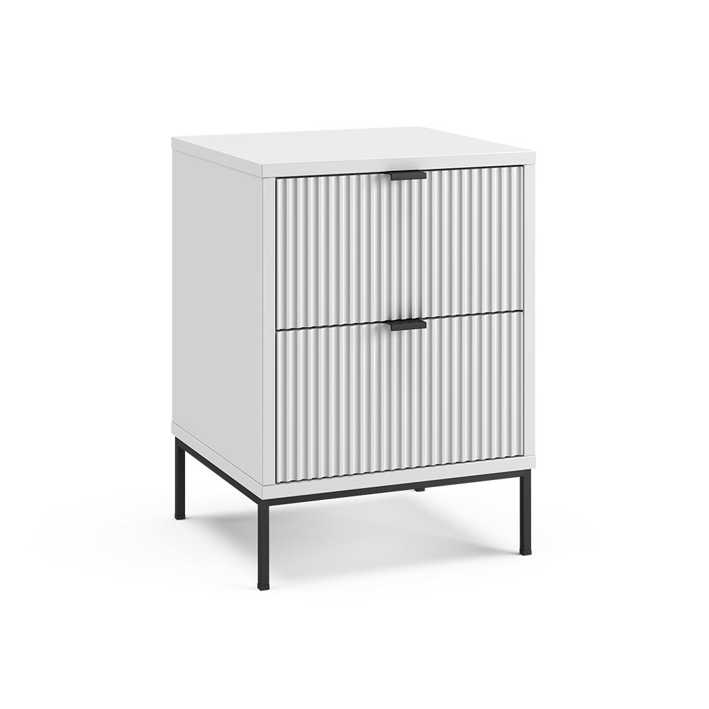 Vicco Stolik nocny Eliza, Biały/Czarny, 40 x 55.4 cm z 2 szufladami