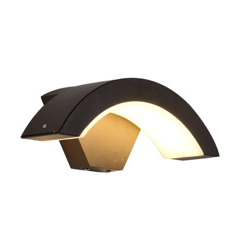 Lampa ścienna 24W, IP65, czarna, aluminiowa, 3000K, ciepła biel, ogród/balkon.