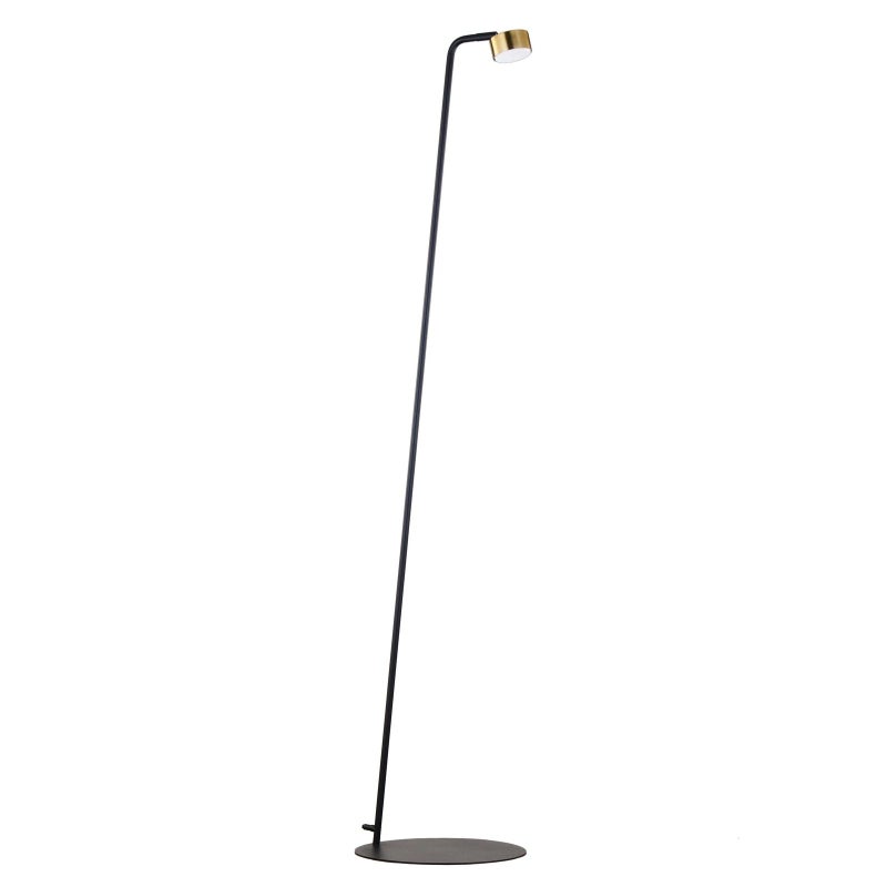 Lampa podłogowa nowoczesna czarno-złota reflektorek oczko 1xGX53 12W BAR Sigma Lighting