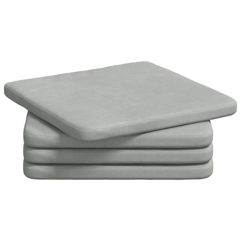 Poduszki na siedziska 4 pcs Jasnoszary 40 x 40 x 3 cm Aksamit