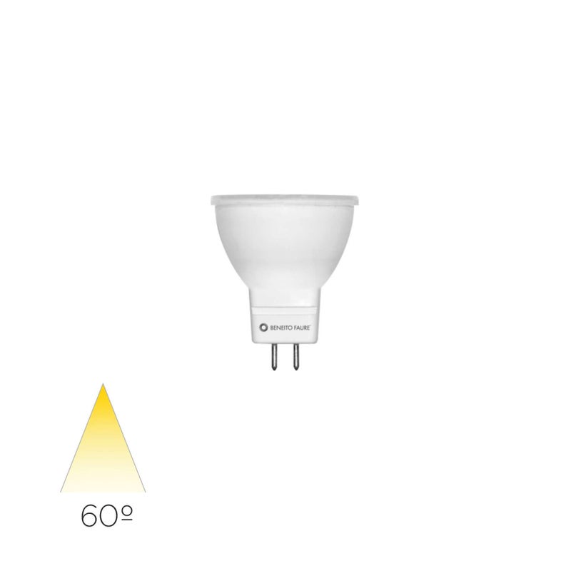 Żarówka LED MR11 4W 2700K 240lm 60º 12V, biała, dichroiczna – Beneito & Faure, wysokowydajne rozwiązanie oświetleniowe