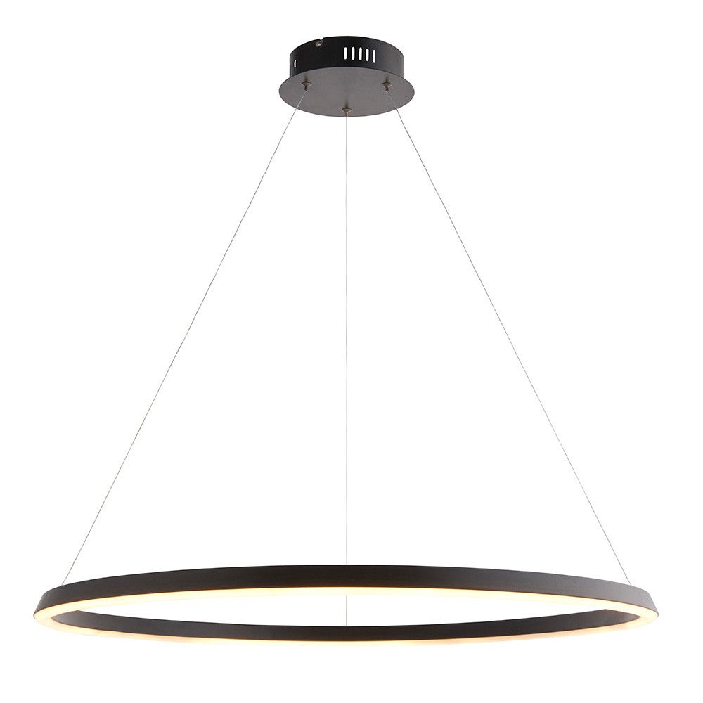 Lampa wisząca nowoczesna czarna matowa okrągła Ø80cm ring LED 43.5W STATEN Endon