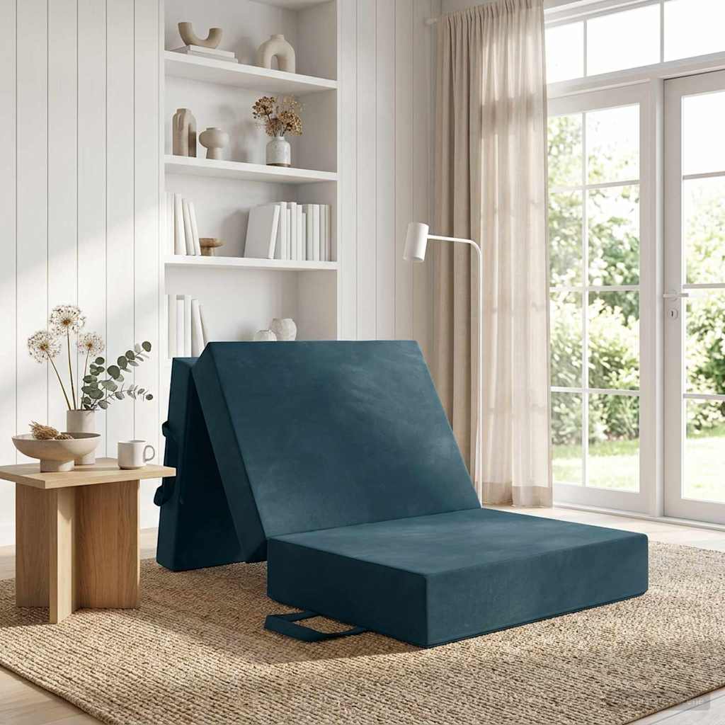 Składana Sofa Łóżko 75 x 67 x 45 cm niebieski vidaXL