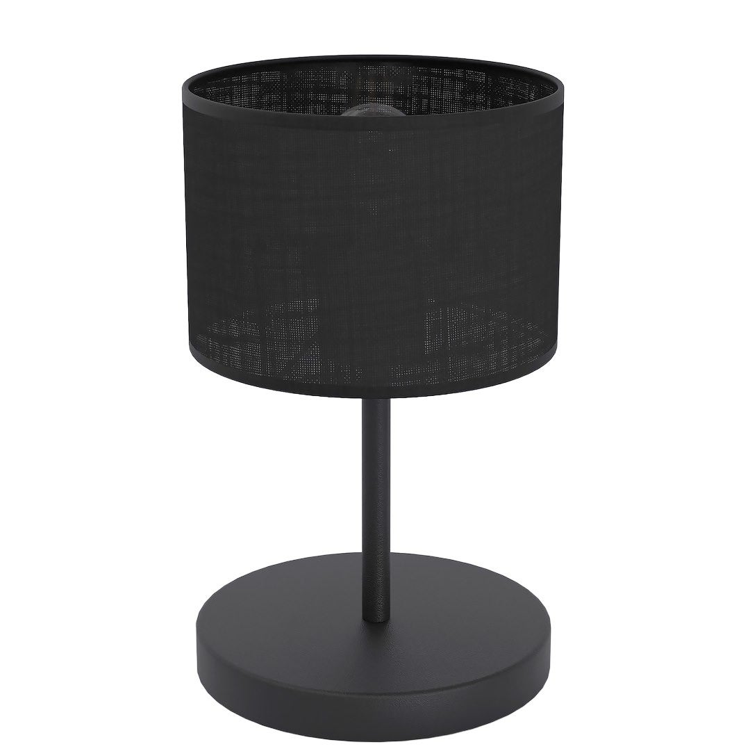 Lampa stołowa cylindryczny abażur ECO 1xE27x15W metal czarna wym:33x20x20cm IP20 Emibig
