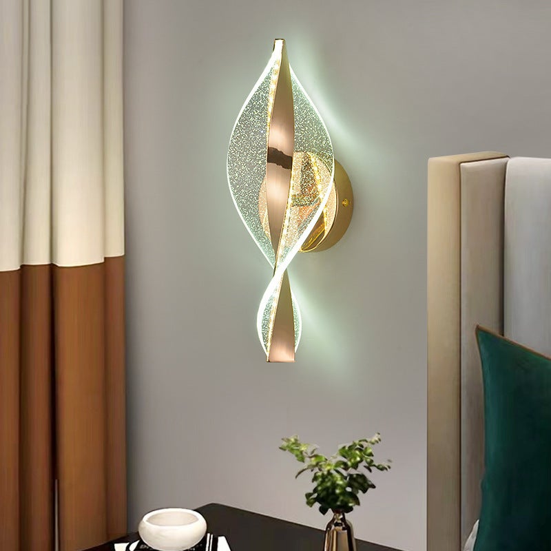 Lampa Ścienna Nocna LED - Lampa Dekoracyjna Akrylowa, 6000K, Lampa Atmosferyczna Nowoczesna, Oświetlenie Wewnętrzne, Design Spiralny - 30cm