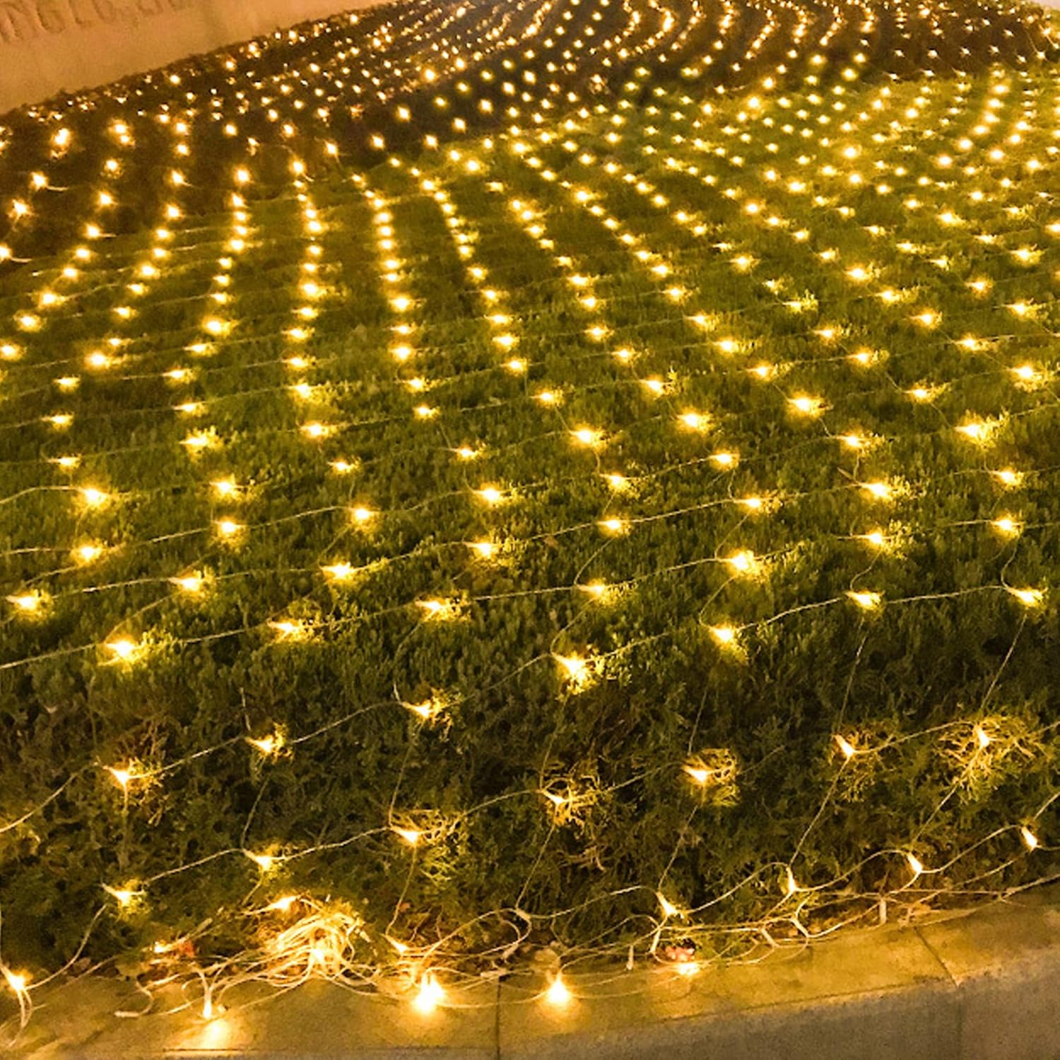 Świąteczne lampki choinkowe na zewnątrz, 240 diod LED, 3 x 3 m, wodoodporne, 8 trybów świecenia, siateczkowa dekoracja choinki, ciepłe białe światło