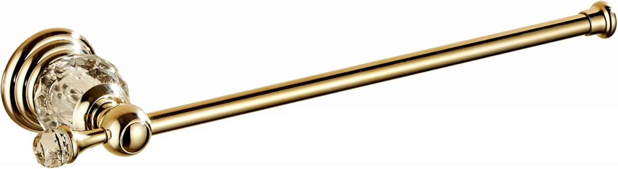 Złoty wieszak na ręczniki, złoty kryształowy wieszak na ręczniki (długość 35 cm)