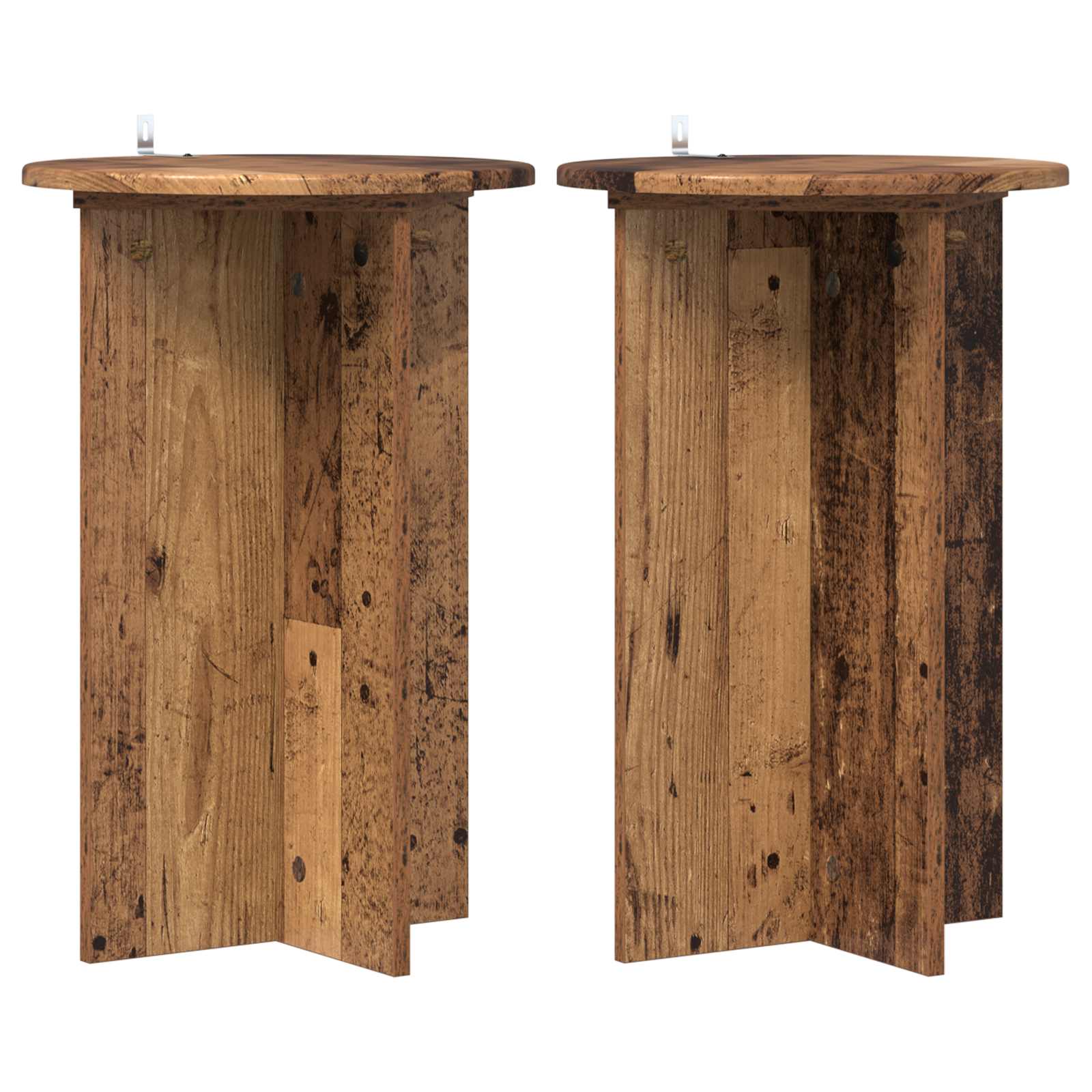 2x Stojak na Rośliny 60 cm Stare Drewno Ø40 cm do Salonu