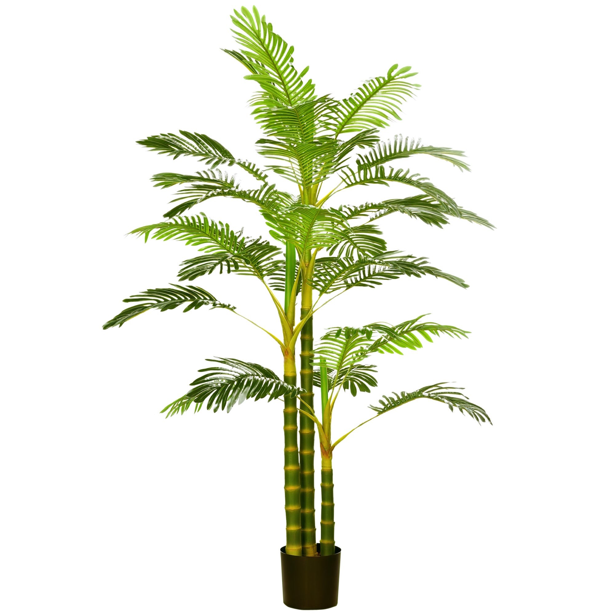 Sztuczna palma Areca 190 cm Sztuczne drzewo z 30 liśćmi Dekoracja do wnętrz i na zewnątrz Ø19,5 x 190 cm Zielony