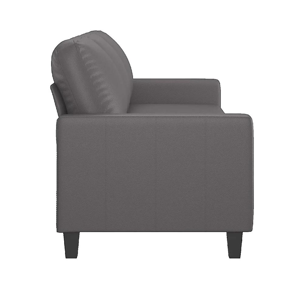 Sofa vidaxl 3-osobowy szary z ekoskóry trwały i wygodny