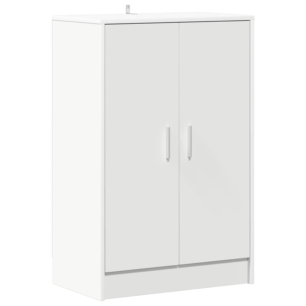 Szafka na buty, biała, 60x35x92 cm, materiał drewnopochodny