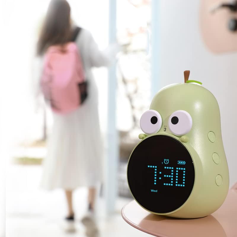 Cyfrowy Budzik Ładowany USB w Kształcie Gruszki, Budzik z ekranem LCD, Cyfrowy Zegar Na Stolik Nocny, Budzik W Kształcie Gruszki.