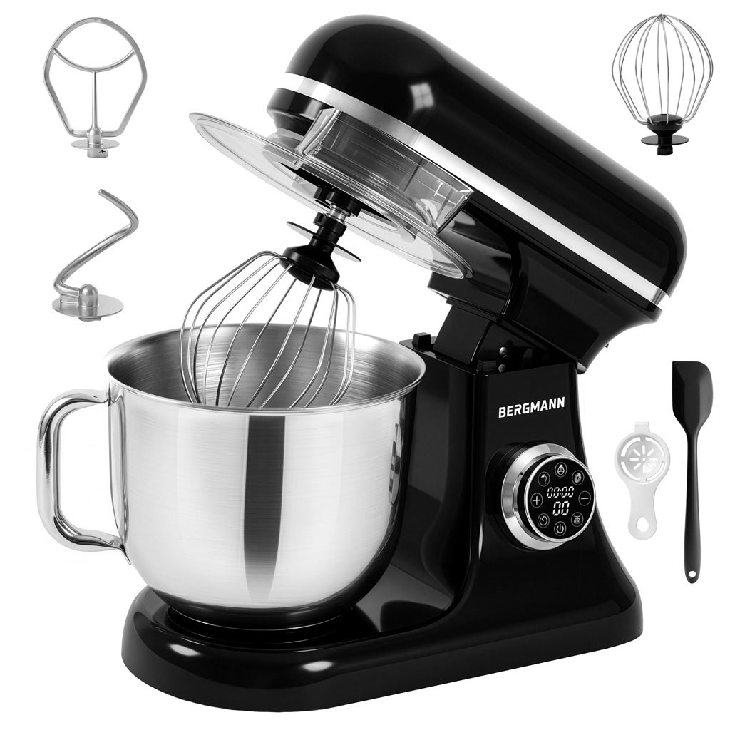 Robot kuchenny planetarny BERGMANN TC002 3500W waga dotykowe pokrętło + 3 mieszadła 6L