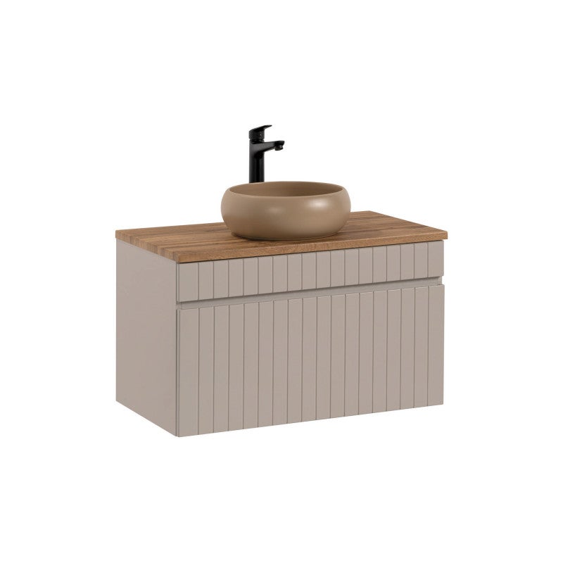 Zestaw mebli łazienkowych 80cm Comad Iconic Cashmere z blatem i umywalką nablatową Wiki