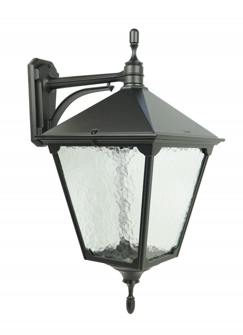 Kinkiet zewnętrzny dworkowy dolny 32 cm szerokości 1xE27 czarny IP43 SU-MA Retro K 3012/1/BD KW