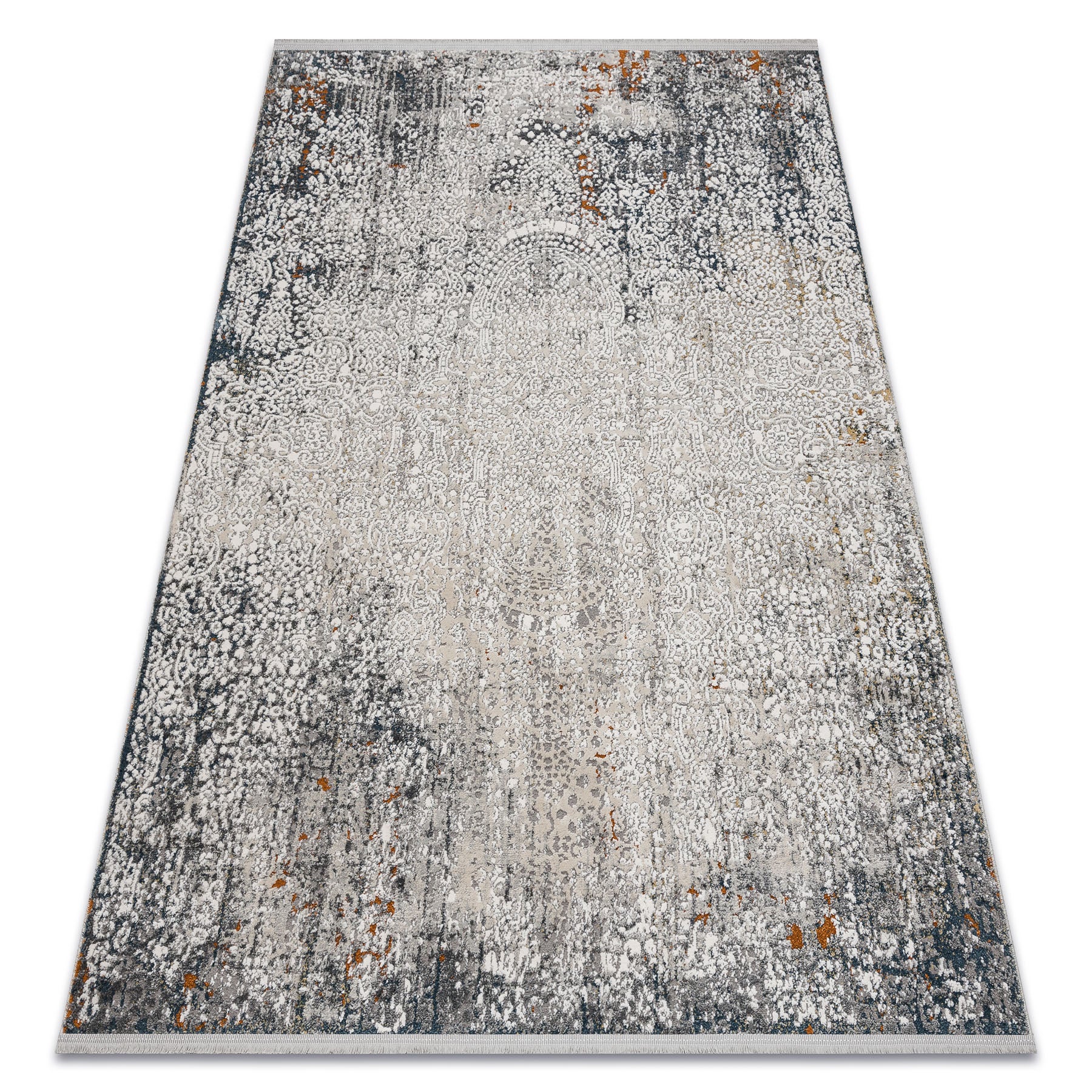 Dywan TULS nowoczesny, strukturalny, frędzle 51327 Vintage, przecierany, ornament kość słoniowa / krem 120x170 cm