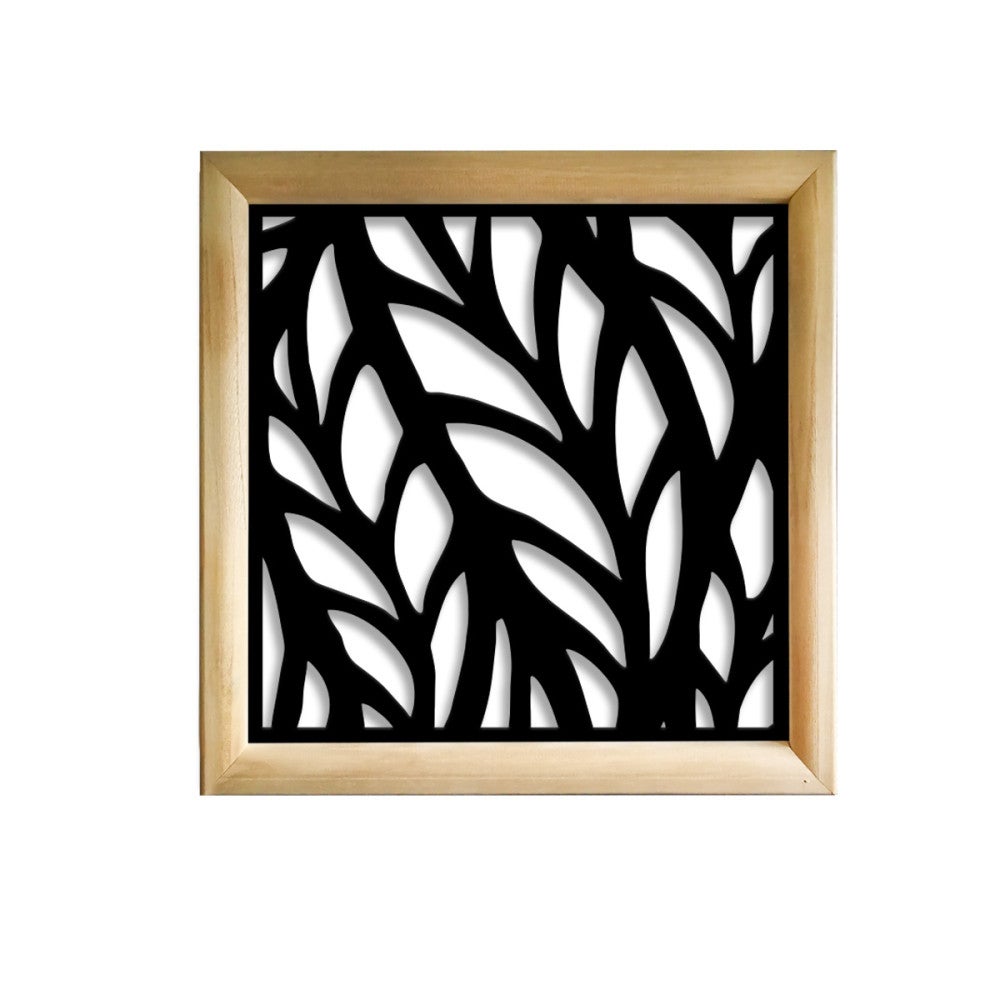 ALGAE - Kwadratowe moduły dekoracyjne z drewna i PVC - Rozmiar 98x98 cm - Grubość 64 mm - Kolor wewnętrzny CZARNY