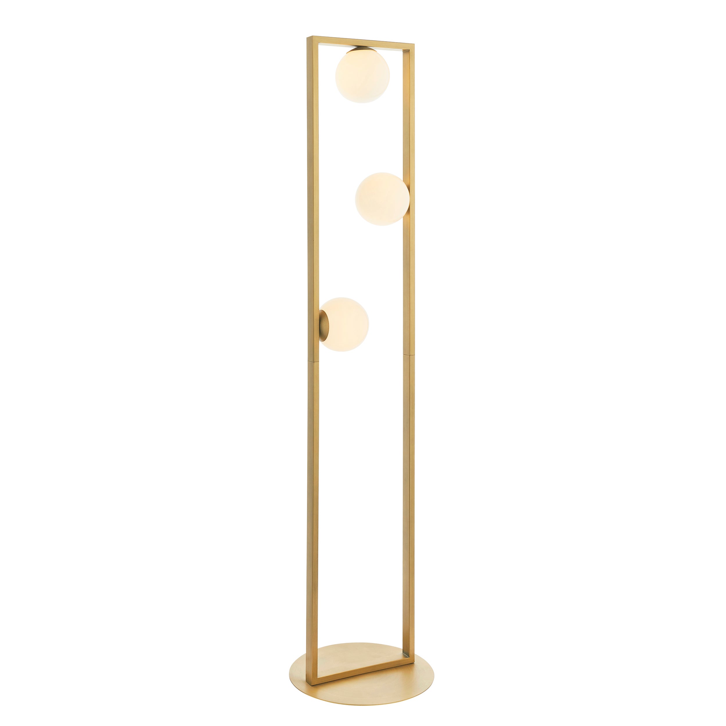 Lampa stojąca duża ramka TEO szczotkowany złoto-opalowy 3xG9x3W metal wym:141x32x32cm IP20 Endon