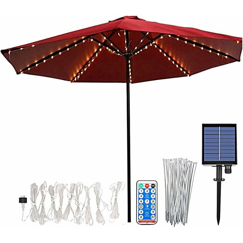 Oświetlenie solarne do parasola Lampa do parasola 104 LED z pilotem 8 Trybów Girlanda Świąteczna do Parasola do Parasola Ogrodowego Namioty Kempingowe