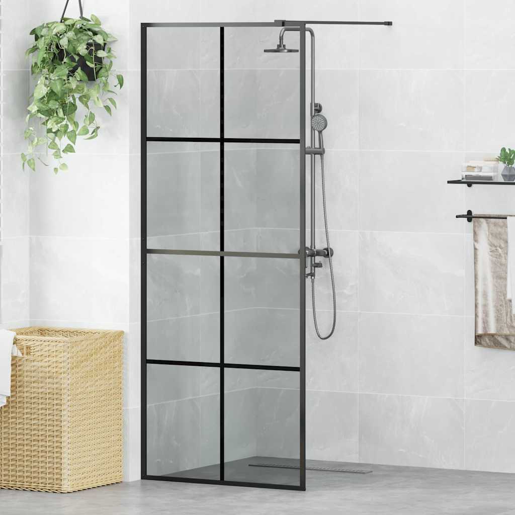 Ściana prysznicowa typu walk-in Czarny 80 x 195 cm vidaXL