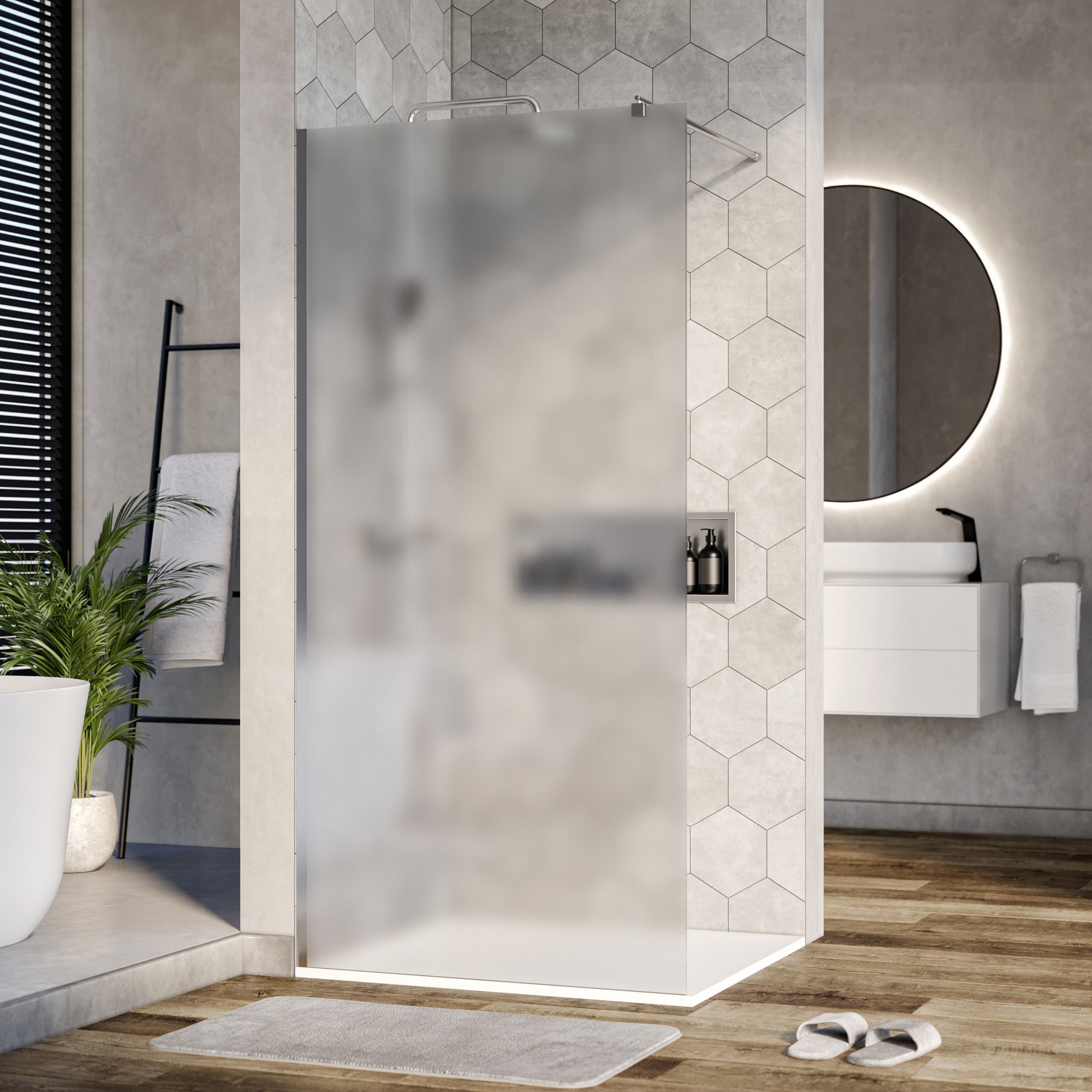 Bernstein Ścianka prysznicowa Walk-In EX101 szkło matowe 10 mm szer. 90 cm