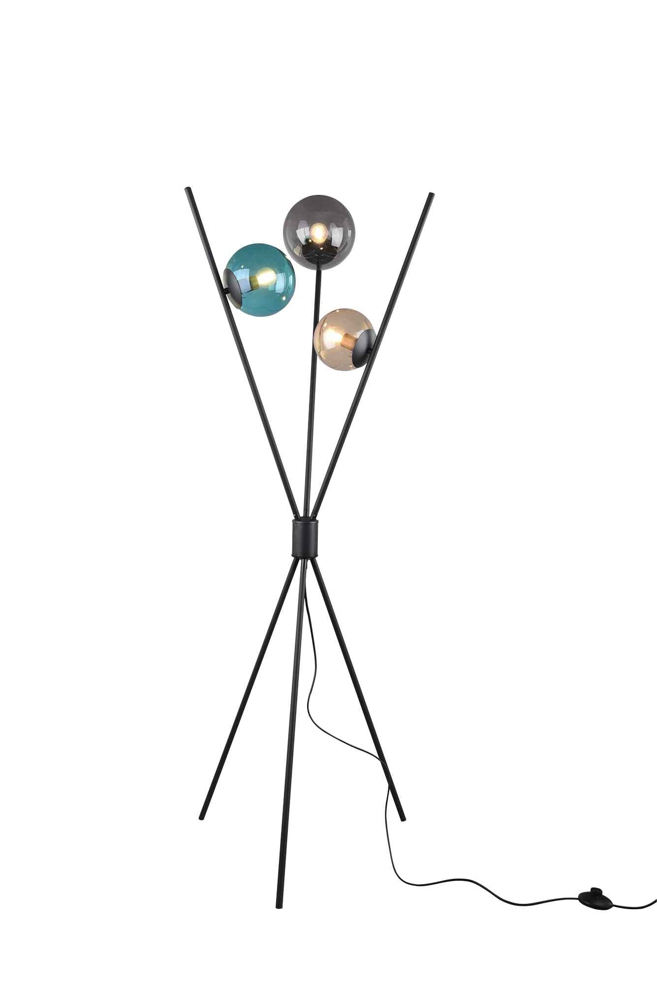 Lampa podłogowa stojąca Lance czarna 3xE14x28W wym: 156 x 60 x 60 cm metal Trio