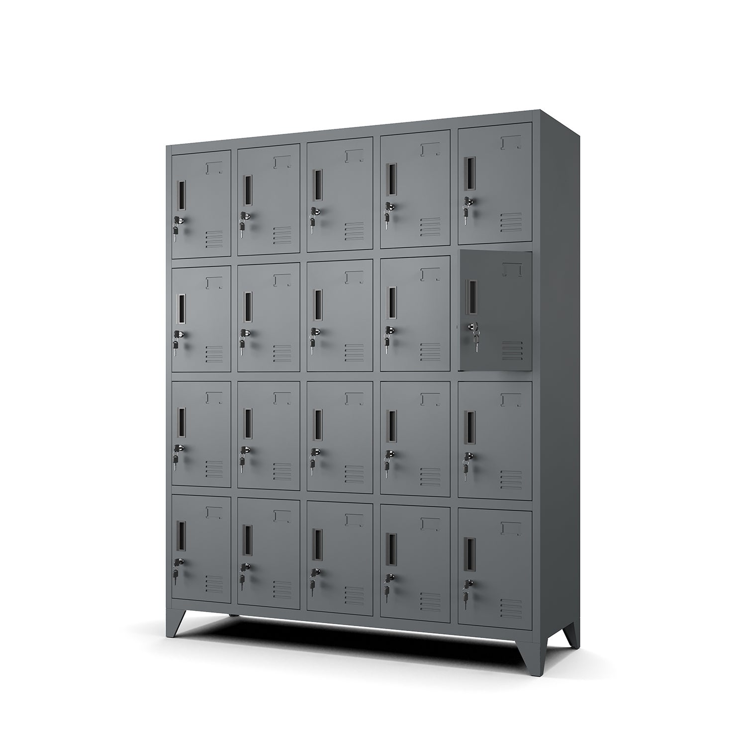 Szafa Muralo Metalowa BHP Szkolna Socjalna 20-skrytek Antracytowy 136x172x45 cm 1 szt.