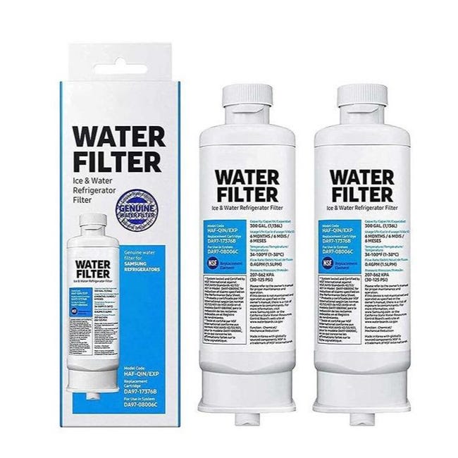 Filtr wody do lodówki DA97-17376B, kompatybilny z Samsung HAF-Qin/EXP, HAF-Qin, DA97-08006C, RF28R7351SG, RF23M8070SR, WS645A (opakowanie 2 szt.)