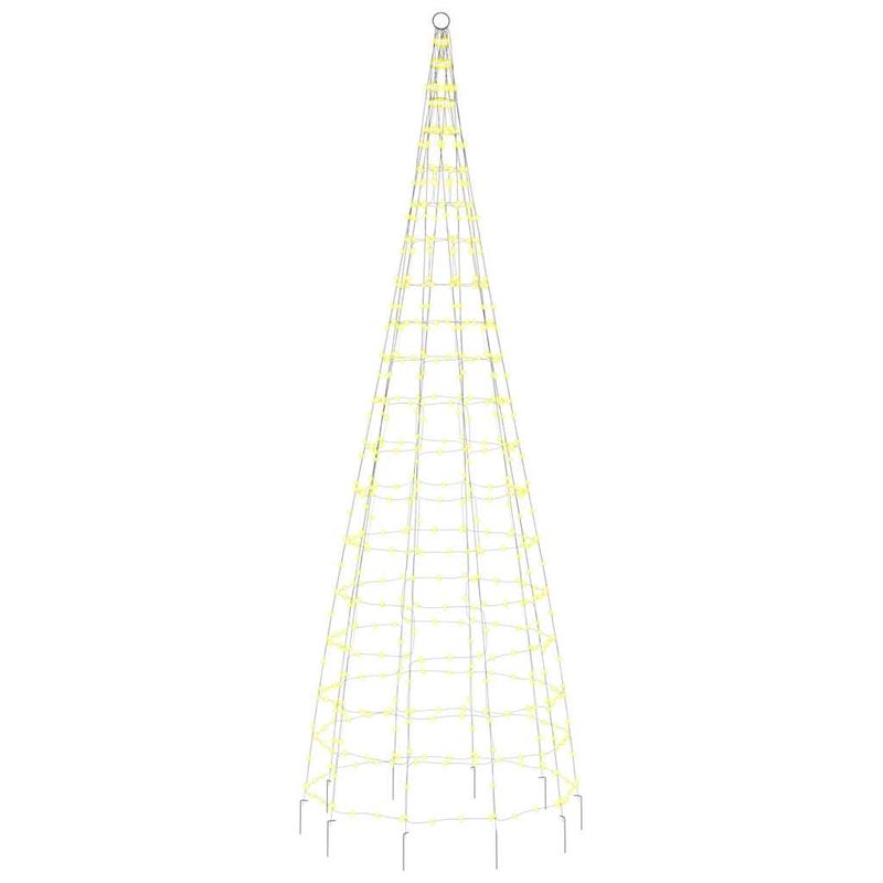 Choinka LED Zewnętrzna 300 cm Ciepła Biel z 8 Efektami Świetlnymi