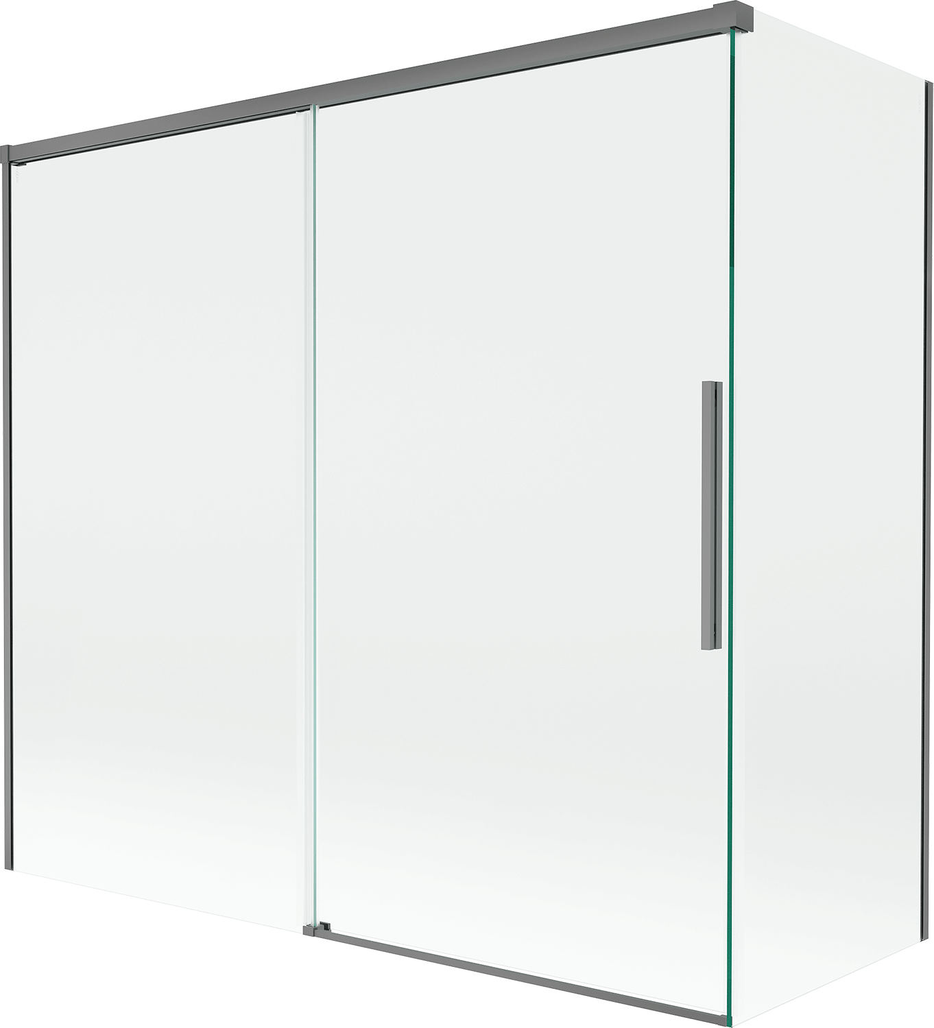 Mexen Rox parawan nawannowy 2-skrzydłowy rozsuwany 170 + 75 x 150 cm, transparent, gun metal - 8C9-170-075-95-00