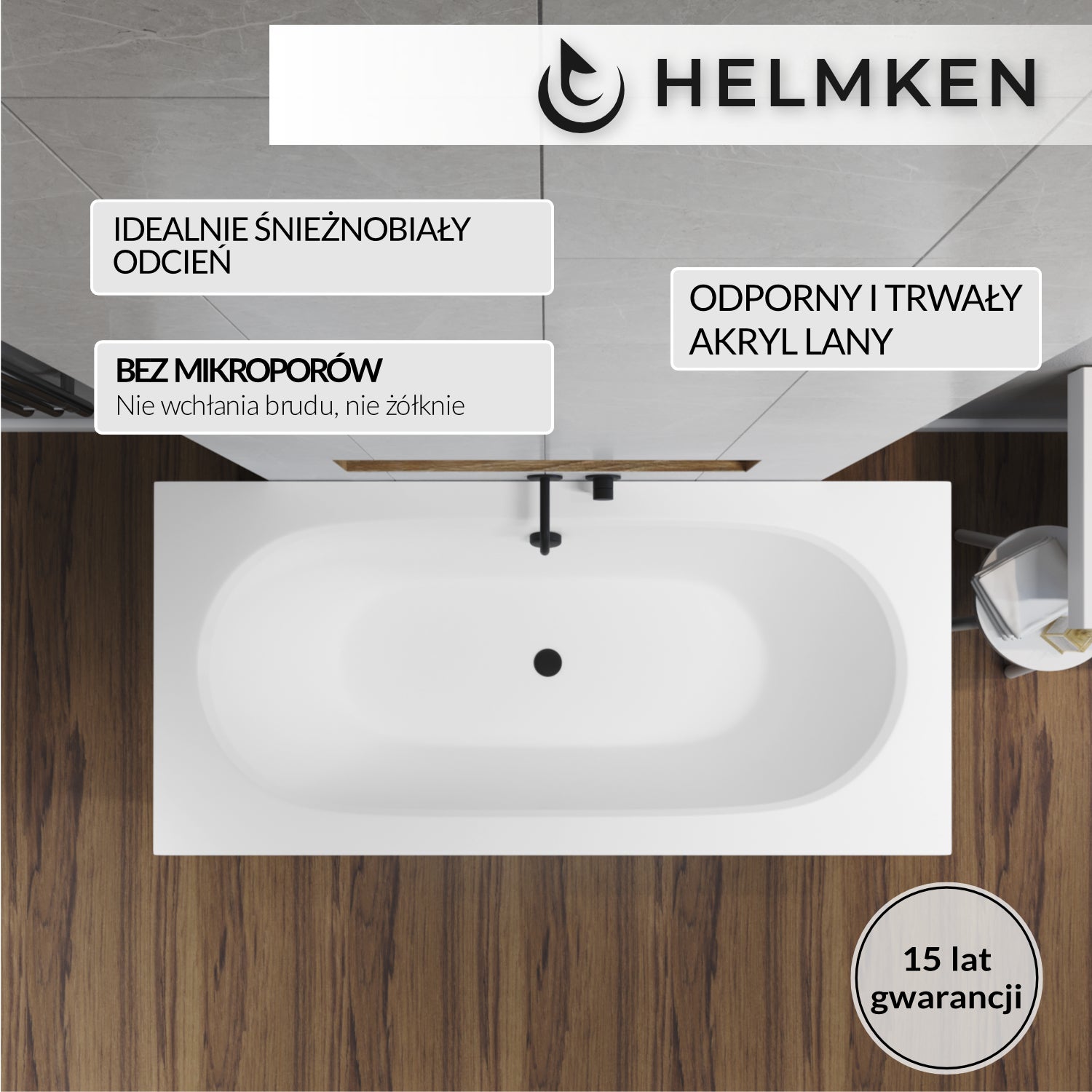 Wanna akrylowa Helmken Vienna 150 x 75 + Nóżki GRATIS / 23099001