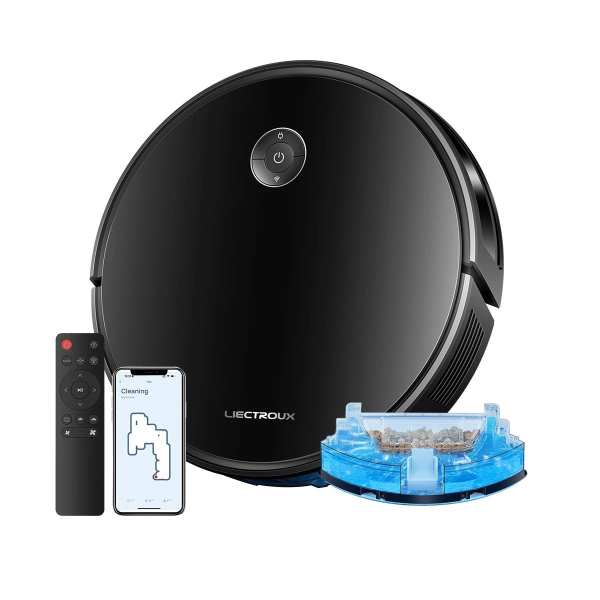 LIECTROUX C7 Robot Odkurzacz Mop 2-w-1, 6000Pa, WiFi/Aplikacja, Alexa/Google, sierść zwierząt, dywany i twarde podłogi